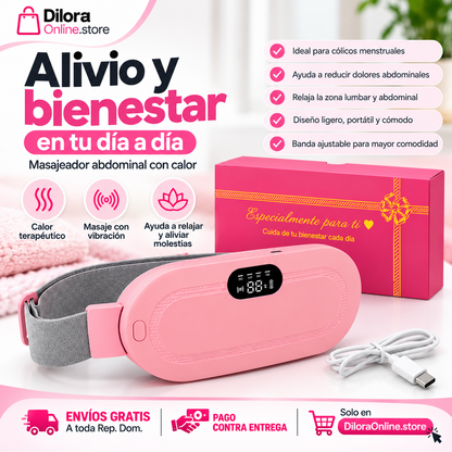 Cinturón Térmico Masajeador con Vibración 🌸 | Alivio Instantáneo
