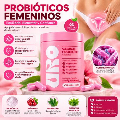 URO Probióticos Vaginales – 60 Cápsulas Veganas | OPositiv Health