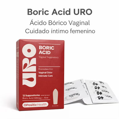 URO: Óvulo de ácido bórico - 12 unidades por cajita