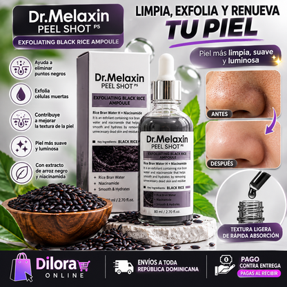 🖤 DR. MELAXIN PEEL SHOT – BLACK RICE AMPOULE